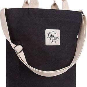 Women Canvas Tote Bag Casual Shoulder Crossbody Work Gym Travel Compact